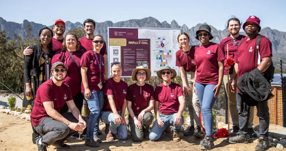 Students who are involved in the open-air laboratory at Stellenbosch University.