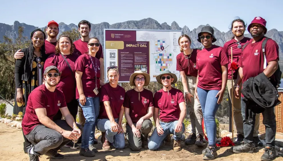 Students who are involved in the open-air laboratory at Stellenbosch University.