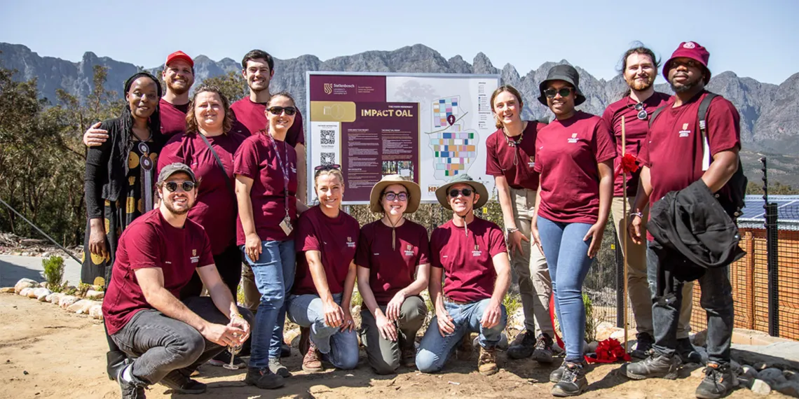 Students who are involved in the open-air laboratory at Stellenbosch University.